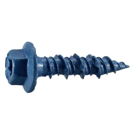TORQUEMASTER Masonry Screw, 5/16" Dia., Hex, 1 1/4 in L, Steel Blue Ruspert, 50 PK 51778